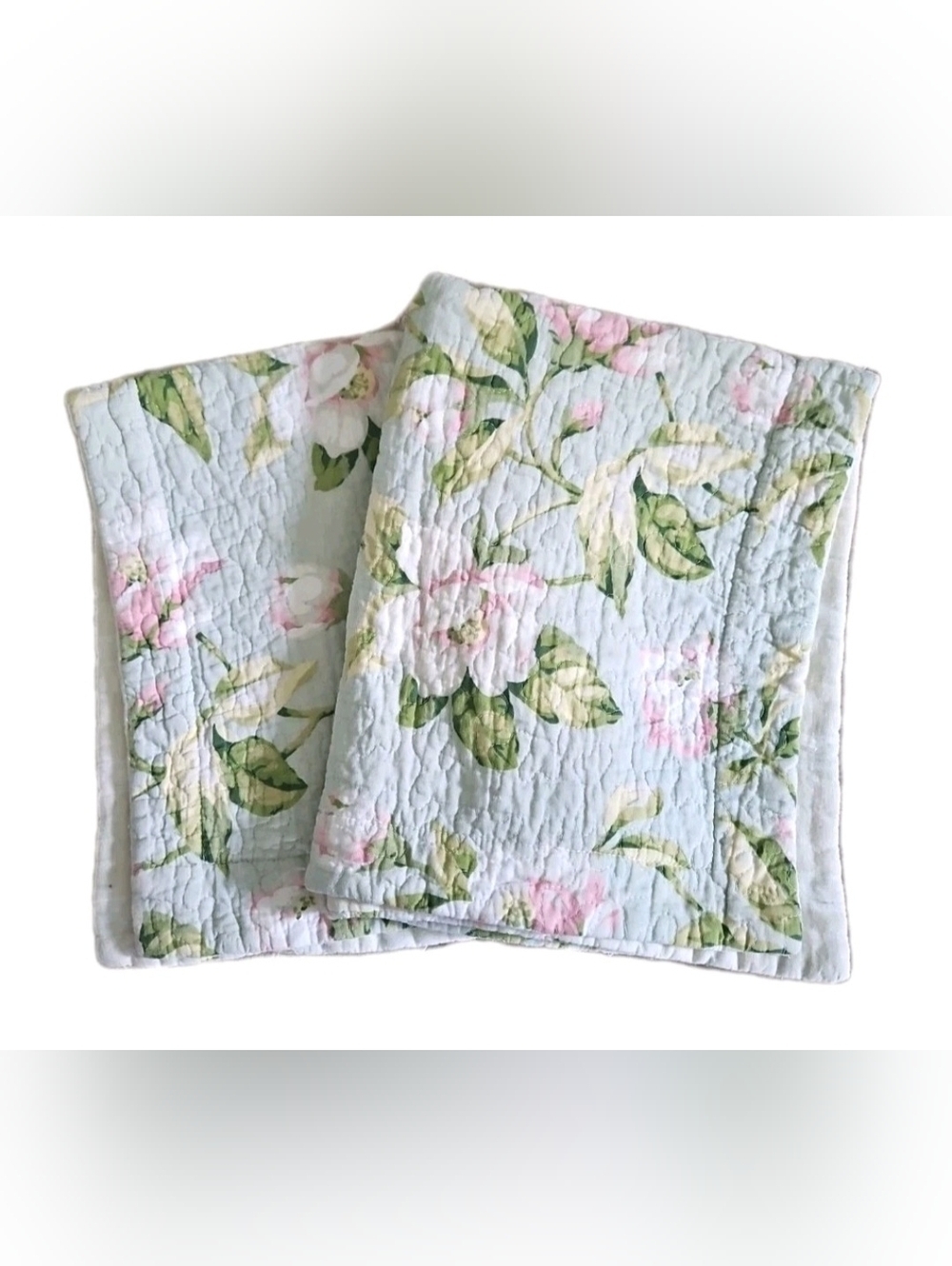 Laura Ashley Floral Quilted Pillow Shams Set of 2 Cottagecore